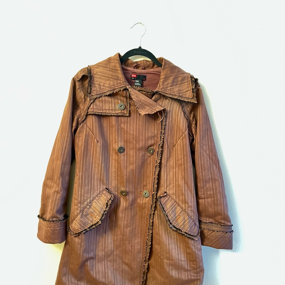 Diesel Copper Double-Breasted Trench Coat
